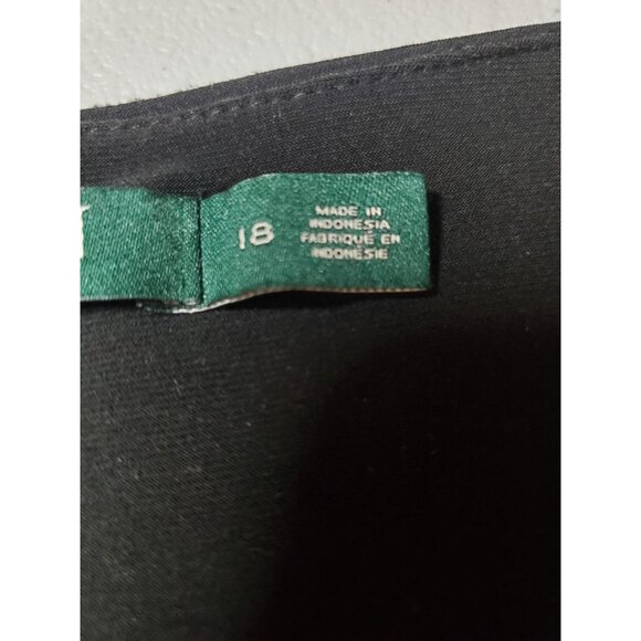 Lauren Ralph Lauren Wrap Rutched Midi Dress Blk Sz 18 Cocktail Dress Whimsgoth - Picture 12 of 14